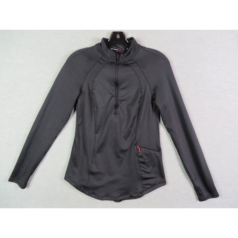 Spyder Womens Jacket S Black‎ 1/4 Zip Long Sleeve Performance Active Running